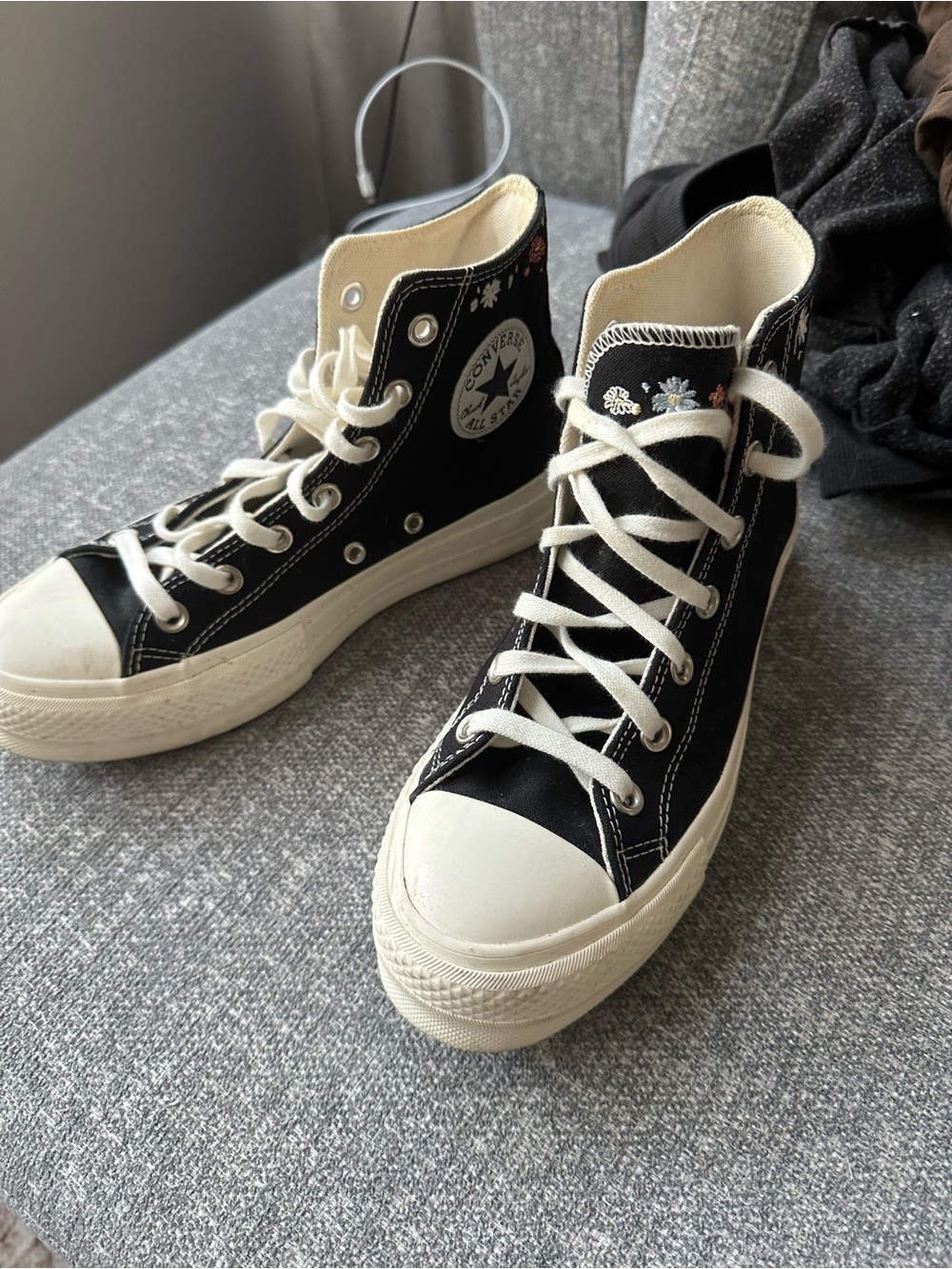 Converse Black High-Top Canvas Sneakers with White Accents